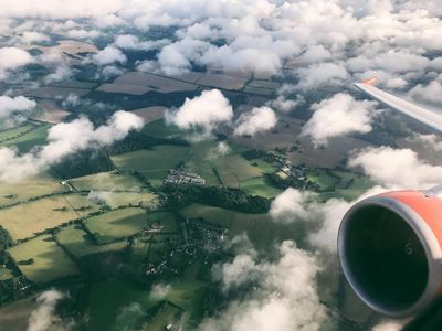 Beautiful green landscape view from a window.